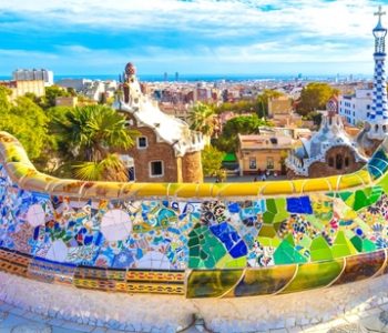 Barcelona,City,Panoramic,View,Of,Parc,Guell