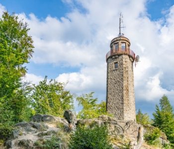 The,Prosec,Lookout,Tower,Stands,Tall,Amidst,Lush,Greenery,Near